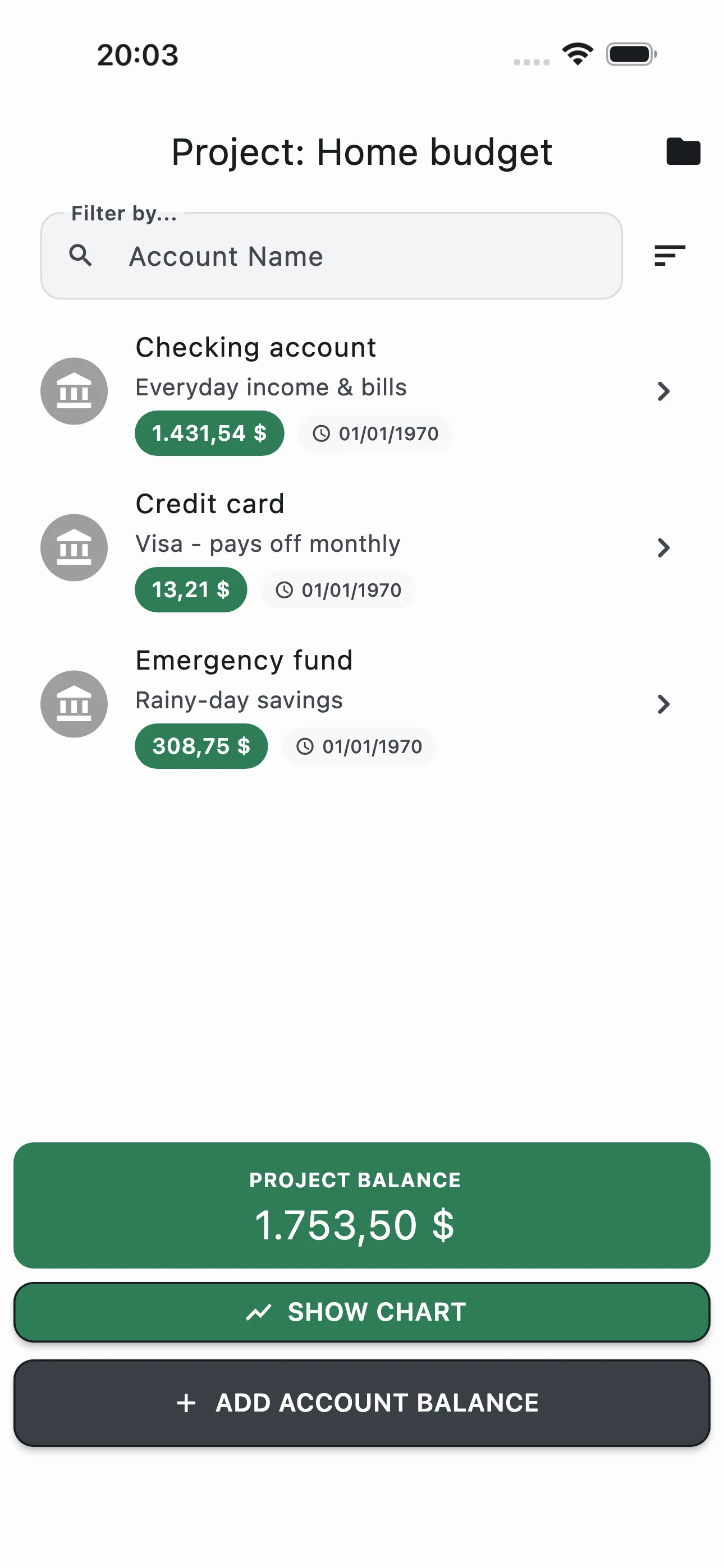 Account Balance T screenshot